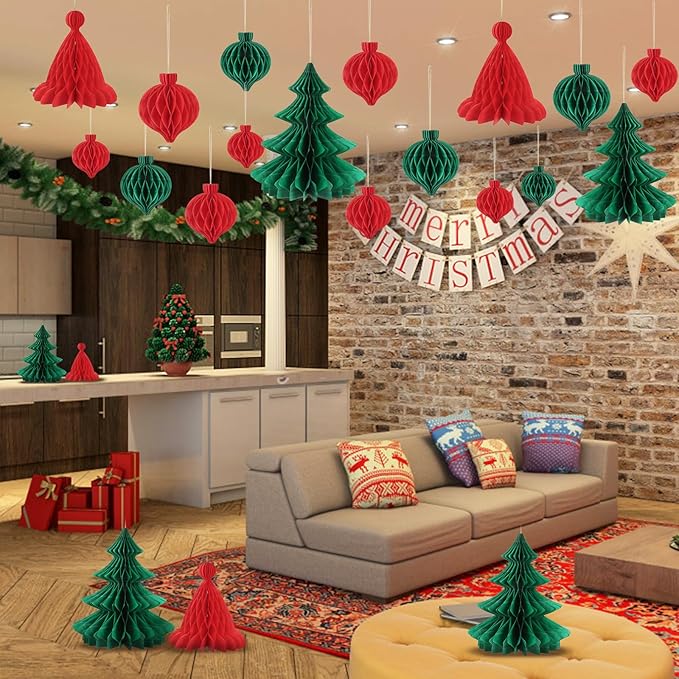 7PCS Reusable Paper Honeycomb Decorations