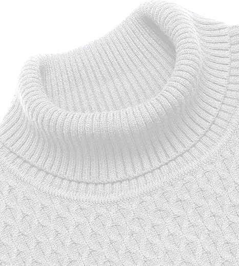 Mens Turtleneck Sweater Casual High Roll Neck
