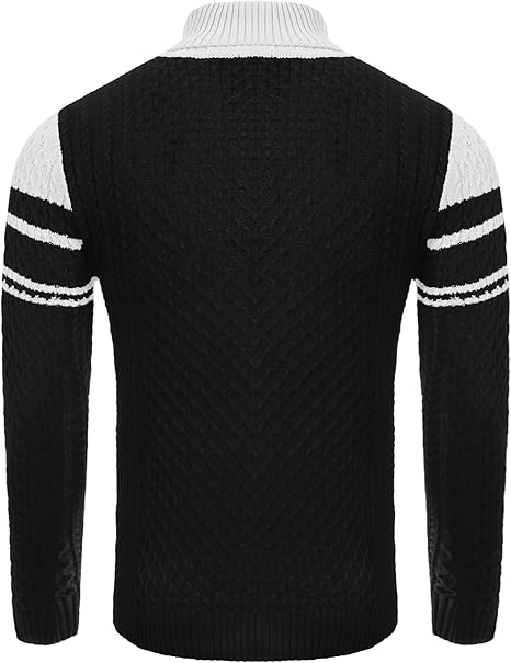 Mens Turtleneck Sweater Casual High Roll Neck